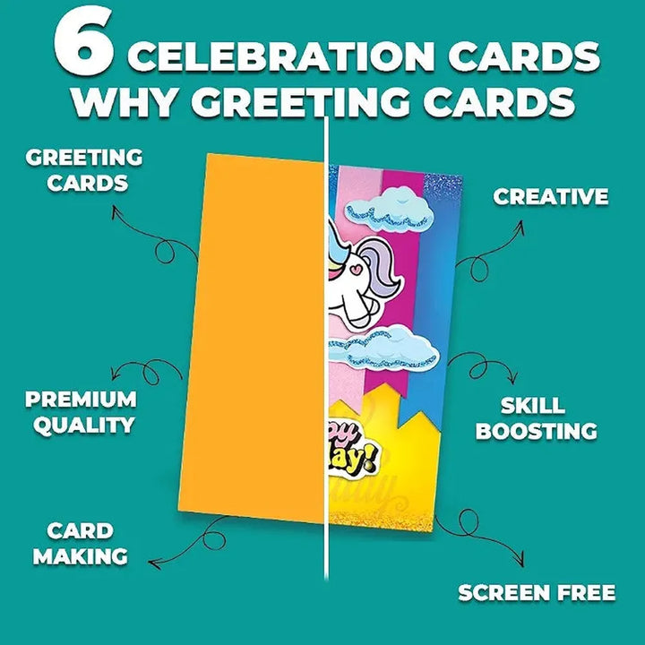 Toykraft Celebration Greeting Card Making Kit - DIY Arts & Crafts Set for Kids