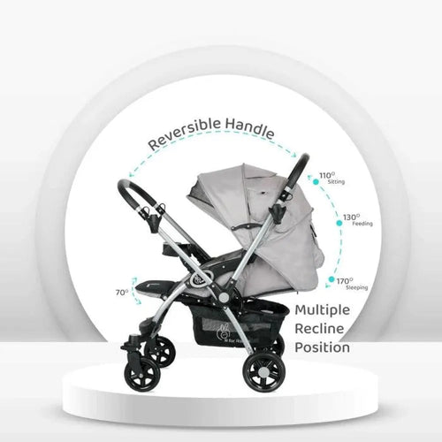 R for Rabbit Chocolate Ride Stroller - Reversible Handle, Multiple Recline Positions, Cup Holder with Meal Tray, 5 Point Safety Harness, Storage Basket