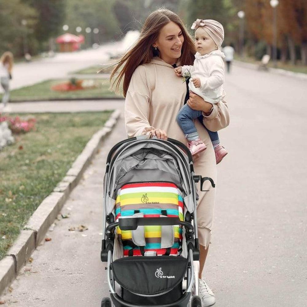 R for Rabbit Chocolate Ride Stroller - Reversible Handle, Multiple Recline Positions, Cup Holder with Meal Tray, 5 Point Safety Harness, Storage Basket