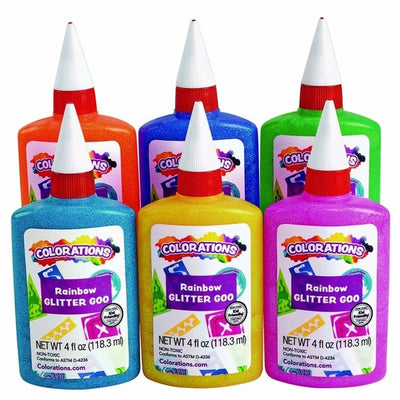Colorations Rainbow Glitter Glue – Pack of 2 & 6