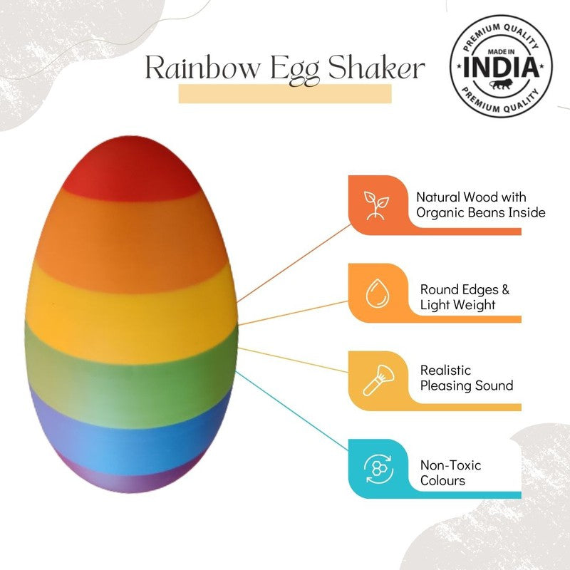 Rainbow Wooden Egg Shaker - Set of 2