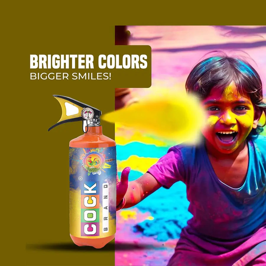 2Kg Color Burst Holi Non-Toxic Premium Cylinder | Vibrant & High Density Colour | Assorted Colours & Prints