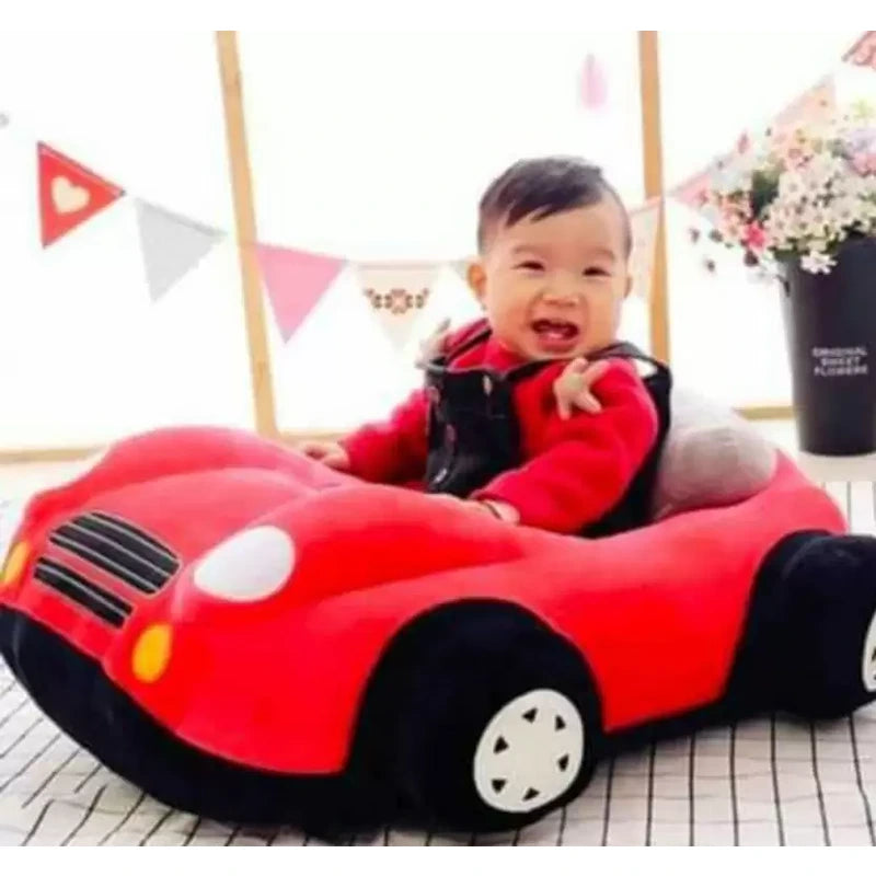 Red Velvet Car Sofa Chair for Kids with Tyres
