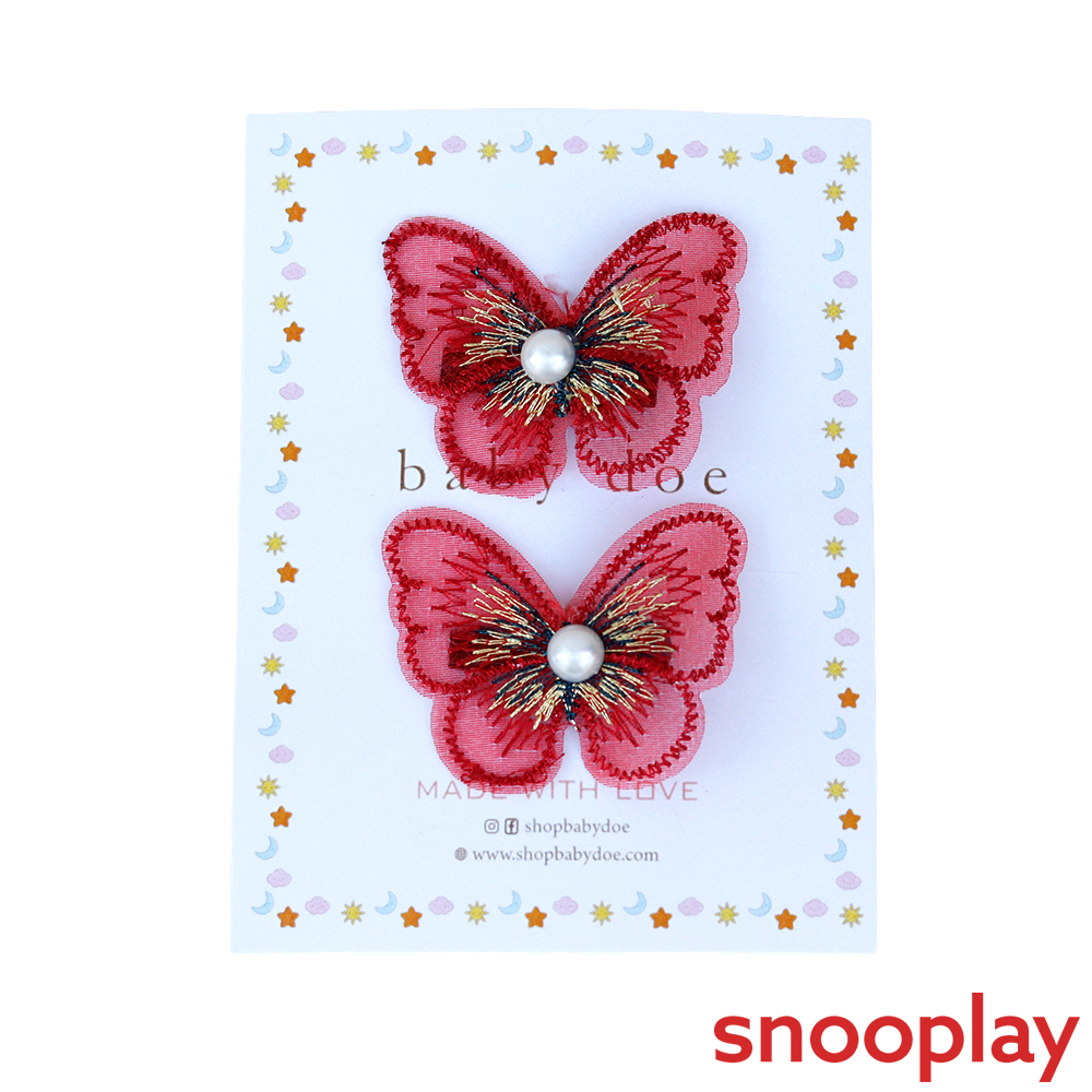 Baby Doe Net Butterfly Hair Clips | Net Fabric