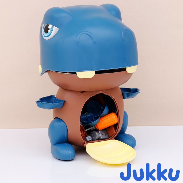 Jukku 42 Pieces Dino Tool Shop Pretend Playset with Toolbox & Accessories (3-8 Years)