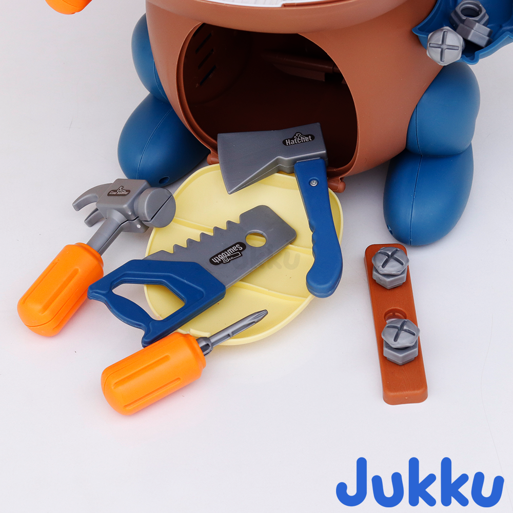 Jukku 42 Pieces Dino Tool Shop Pretend Playset with Toolbox & Accessories (3-8 Years)