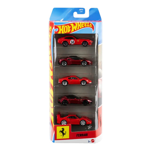 Hot Wheels Set of 5 Ferrari - Dino 206 GT, SF90 Stradale, 365 GTB4 C, 12Cilindri, F40 Competizione