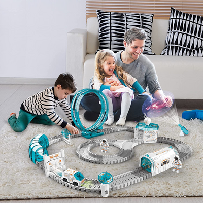 Battery Operated Space Explore Train Track Set (204 Pieces)