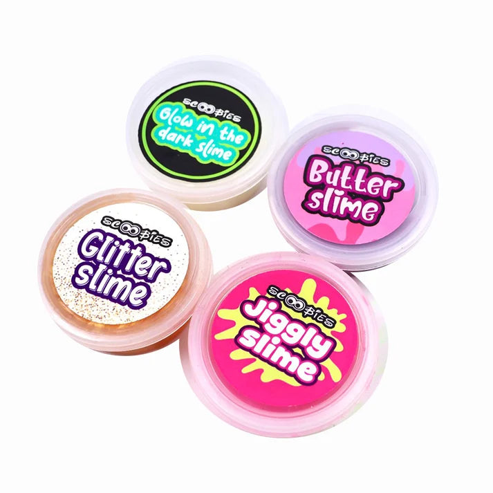 Scoobies Uni GooGoo Slime Set (Pink) – 4 Slimes + 20 Unicorn Dawdlers | Creative Sensory Play