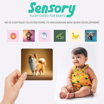 Sensory Flash Cards for New Born Babies (Set of 4) 160 Pictures