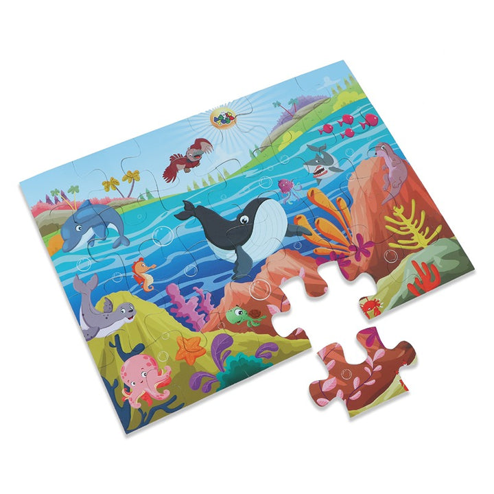 The Sea Animals - Jigsaw Puzzle (24 Piece + Educational Fun Fact Book)