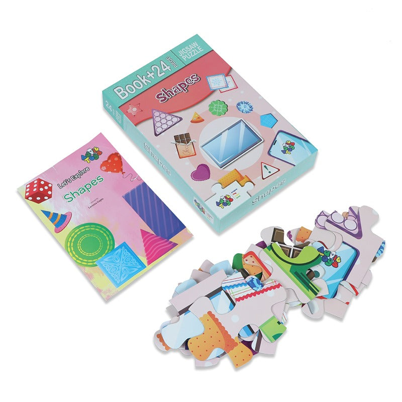 Shapes Jigsaw Puzzle (24 Piece + Educational Fun Fact Book Inside)