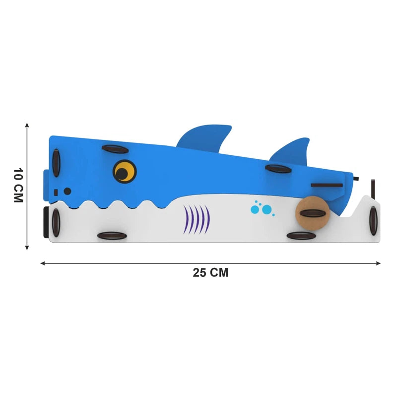 DIY Animal Themed Shark Wooden Pencil Box for Kids