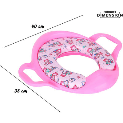 Soft Cushion Baby Toilet Potty Training Seat with Handles (Baby Pink)