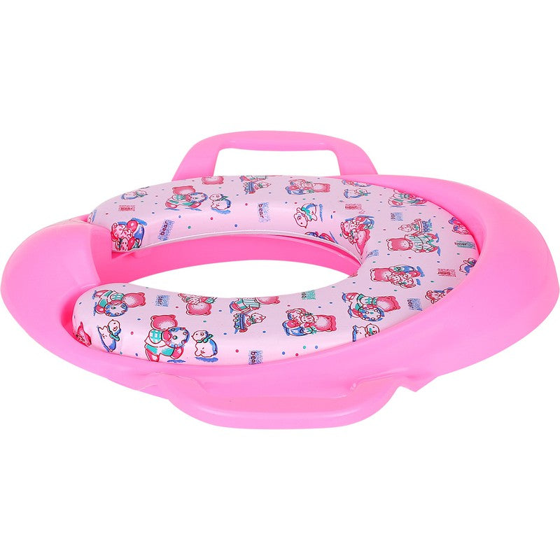 Soft Cushion Baby Toilet Potty Training Seat with Handles (Baby Pink)