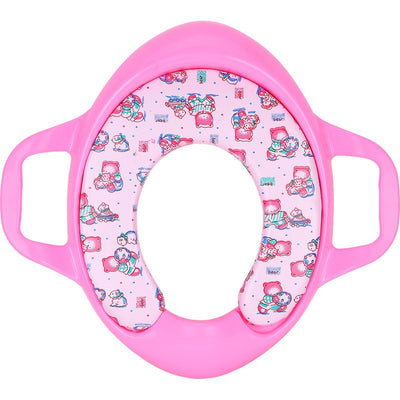 Soft Cushion Baby Toilet Potty Training Seat with Handles (Baby Pink)