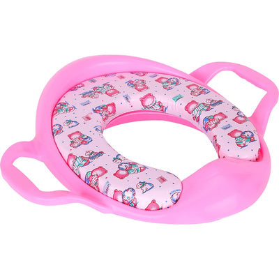 Soft Cushion Baby Toilet Potty Training Seat with Handles (Baby Pink)