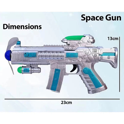 Musical Space Launcher with LED Matrix Flashing Rotating Fan Toy