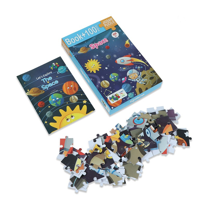 Space - Jigsaw puzzle (100 Piece + Educational Fun Fact Book Inside)