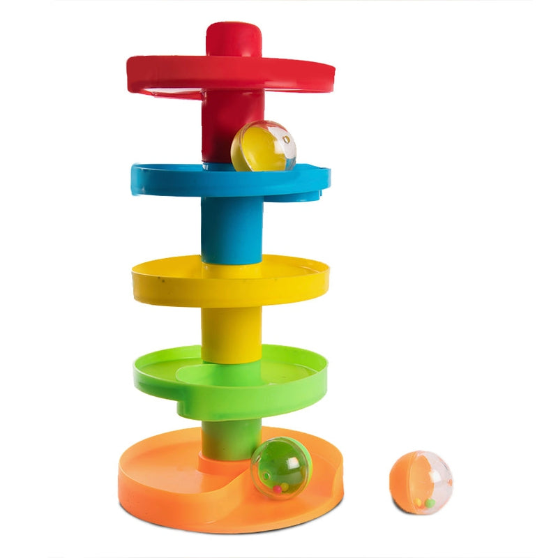 Baby Spiral Fun-A Roll Ball Toy With 5 Layer Ball Drop Tower Run With Roll Swirling Ramps Educational Development Toy Set