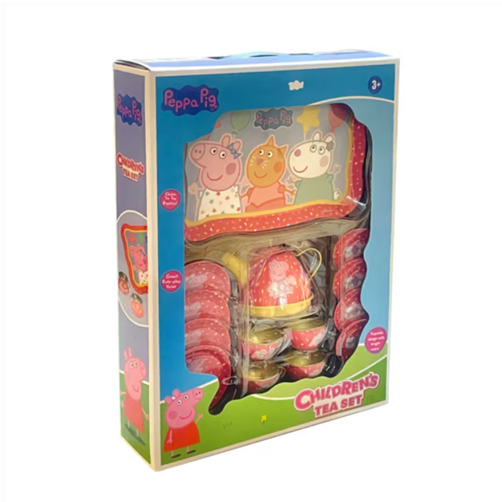 Disney Original Peppa Pig Lightweight Metal Tea Set - 14 Pieces | Licensed Toy (3-6 Years)