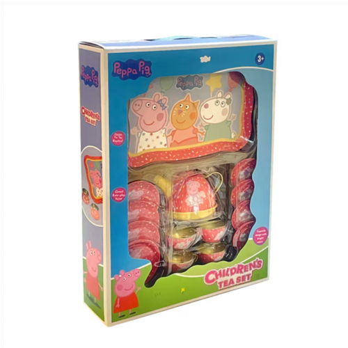 Disney Original Peppa Pig Lightweight Metal Tea Set - 14 Pieces | Licensed Toy (3-6 Years)