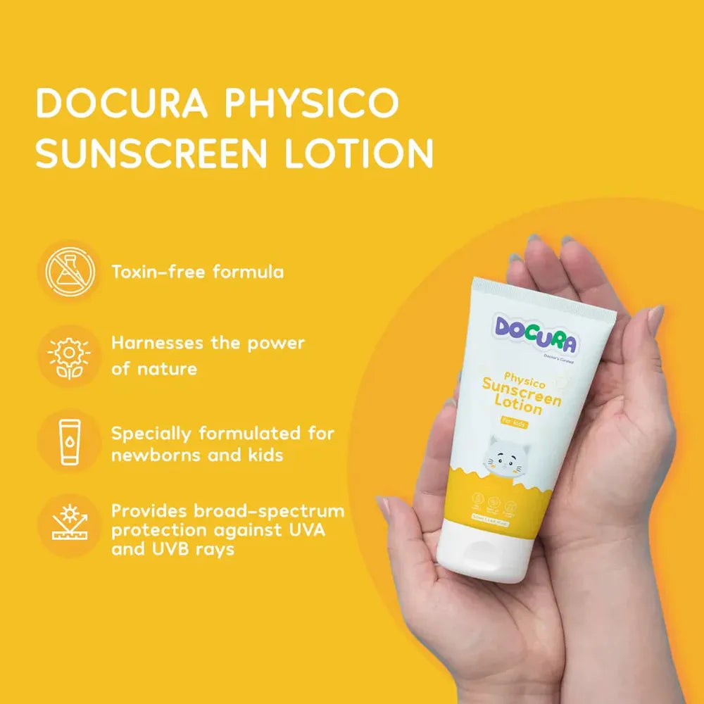 Docura Physico Sunscreen Lotion for Kids | SPF 50 (50ml)