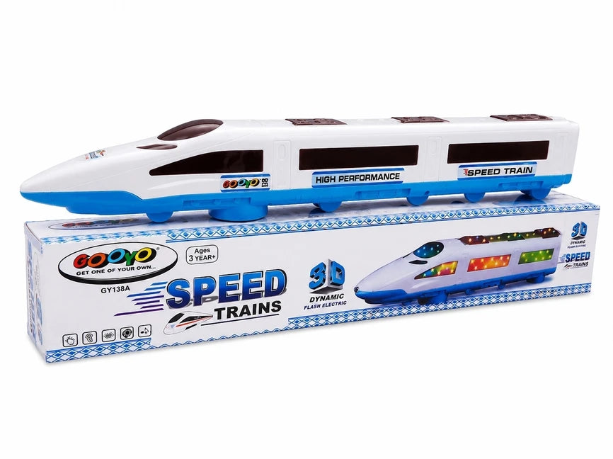 Gooyo 3D Dynamic Flash Speed Train Toy | Light, Music & Bump and Go Action | High-Speed Toy Train