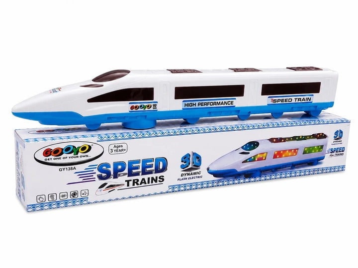 Gooyo 3D Dynamic Flash Speed Train Toy | Light, Music & Bump and Go Action | High-Speed Toy Train