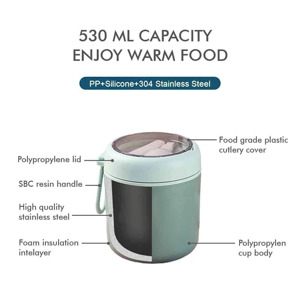 Stainless Steel Tiffin with Insulated Tiffin Bag (Green)