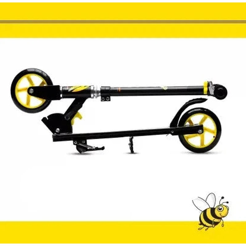 Steel Frame Large Foldable & Height Adjustable Handle Scooter (Yellow, Black)