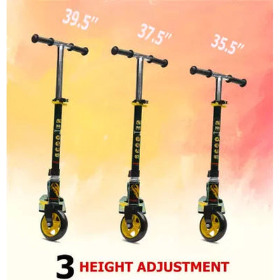 Steel Frame Large Foldable & Height Adjustable Handle Scooter (Yellow, Black)