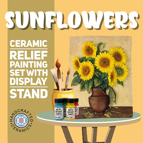Craftopedia DIY Paint Your Own Relief Painting Set with Display Stand - Sunflower