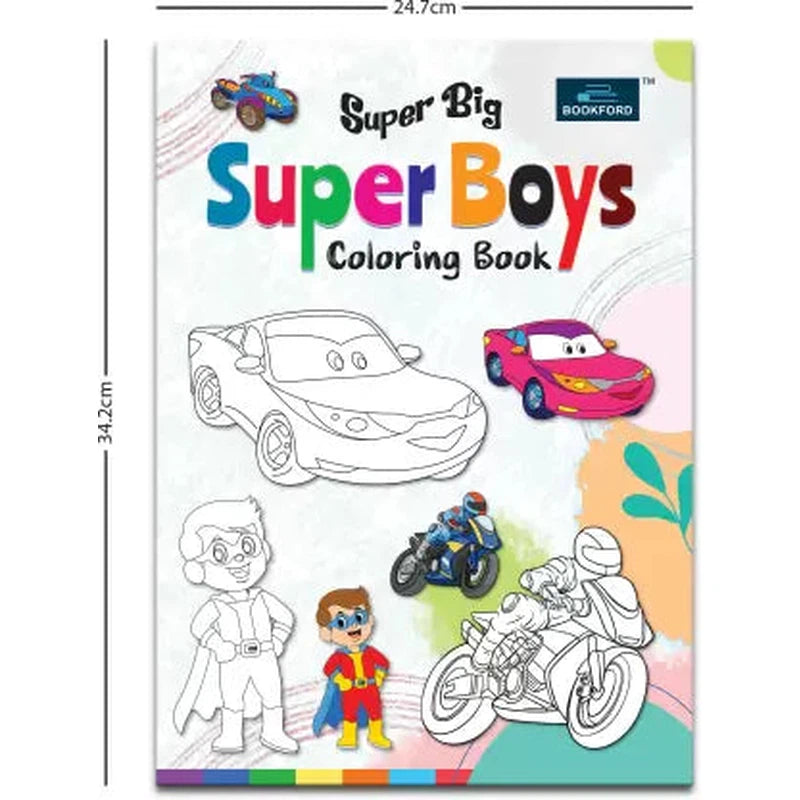 Super Big Coloring Book - Super Boys and Fairy For Kids (Set of 2)