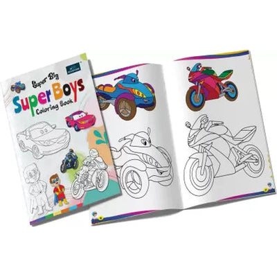 Super Big Coloring Book - Super Boys and Fairy For Kids (Set of 2)