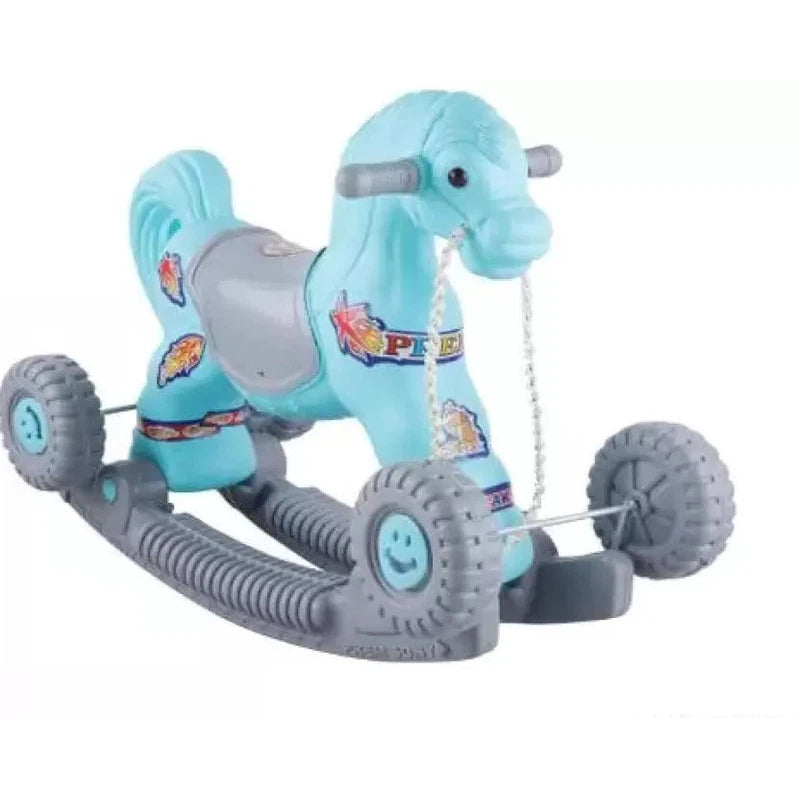 Ride-on 2 in 1 Horse Rocker (Blue/Grey)