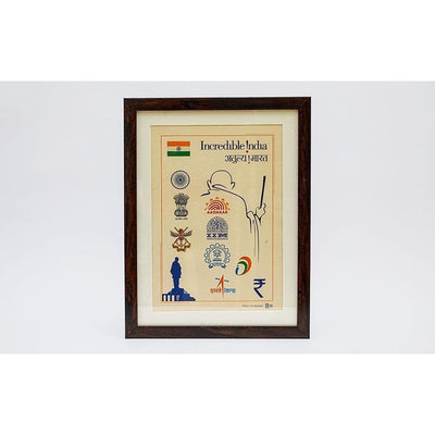 Symbols of Modern India (Colour) A3 - Wall Frame