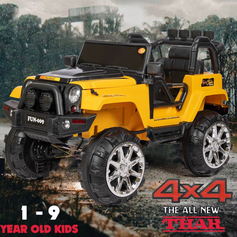 Battery Operated 4x4 Jeep Ride-On Car | 12V Battery Jeep | Black, Yellow | COD Not Available