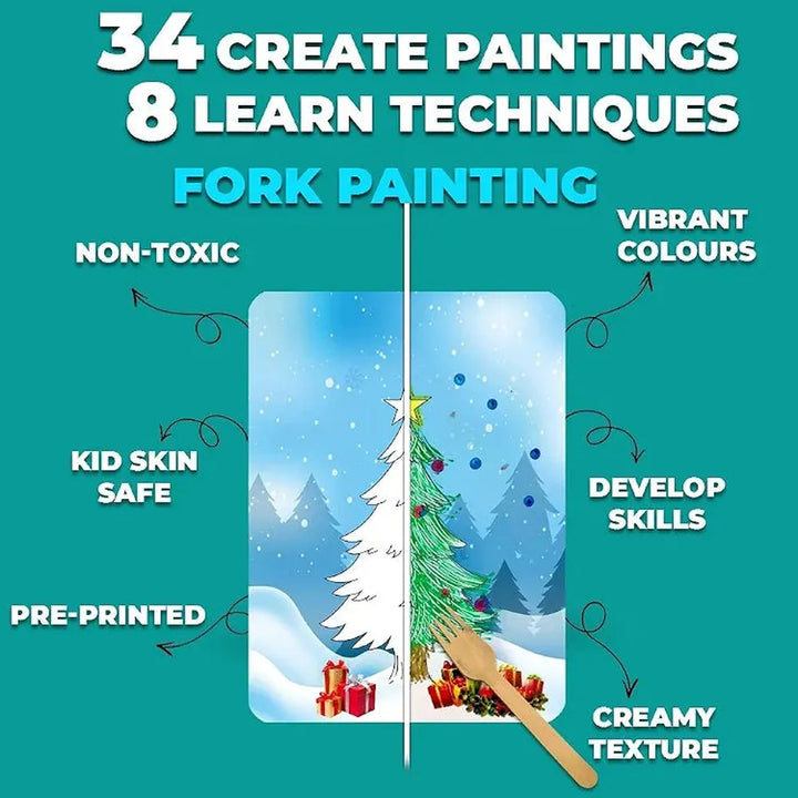 Toykraft My Little Picasso The Painting Maestro - 4-in-1 Finger Painting Activity, Child-Safe, Washable & Non-Toxic