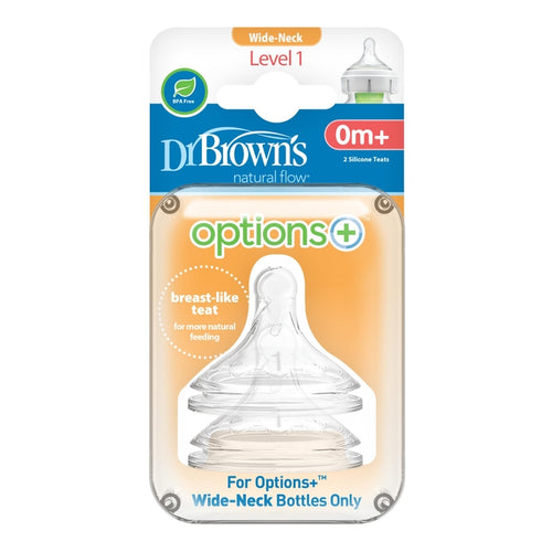 Dr Browns Level 1 Wide Neck Nipples | Pack of 2