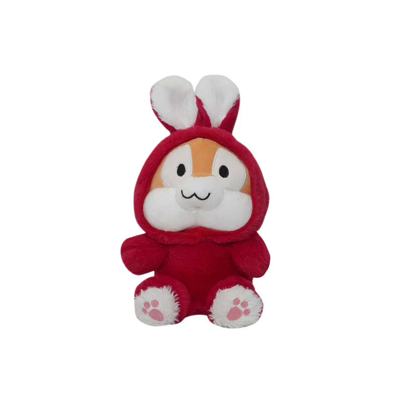 Red Bunny Soft Toy - Length 30 cm