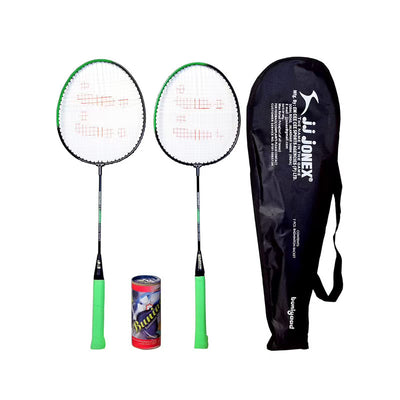 Buniyad Badminton Set with 3 Piece Plastic Shuttlecock (Black)