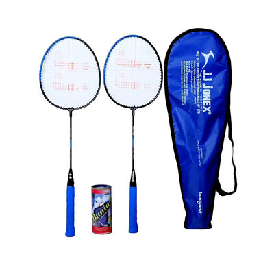 Buniyad Badminton Set with 3 Piece Plastic Shuttlecock - Blue