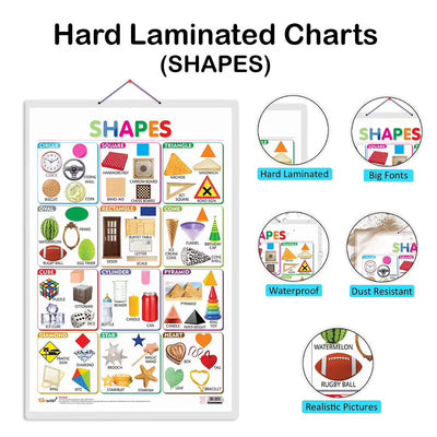 Domestic Animals and Pets, Wild Animals and Shapes Early Learning Educational Charts - Set of 3