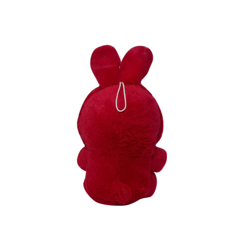 Red Bunny Soft Toy - Length 30 cm