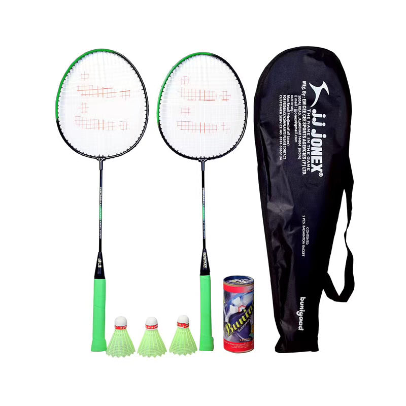 Buniyad Badminton Set with 3 Piece Plastic Shuttlecock (Black)