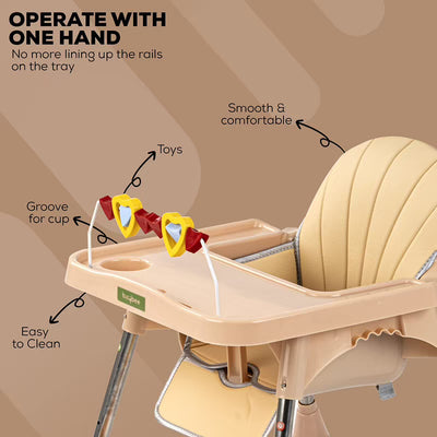 3 in 1 Invictus Convertible High Chair for Kids with Adjustable Height and Footrest