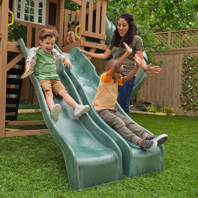 Timberlake Swing, Slides and Ladder Wooden Playset (COD not Available)