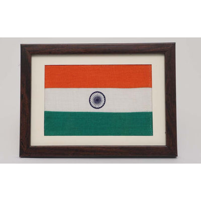 Tiranga - Handspun Khadi National Flag - Desktop Frame ( A5)