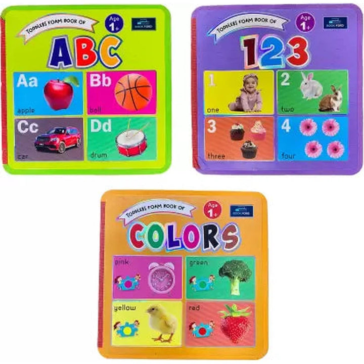 Toddlers Foam Books - Set of 3 Books - Alphabet , Numbers , and Colors For Kids